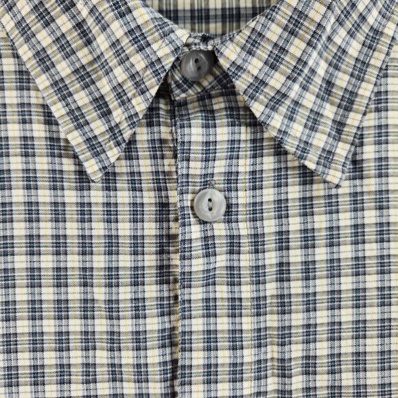 Quiksilver Long Sleeve Button Up Shirt Men Green Plaid Size XL Polyester Cotton - Picture 11 of 16